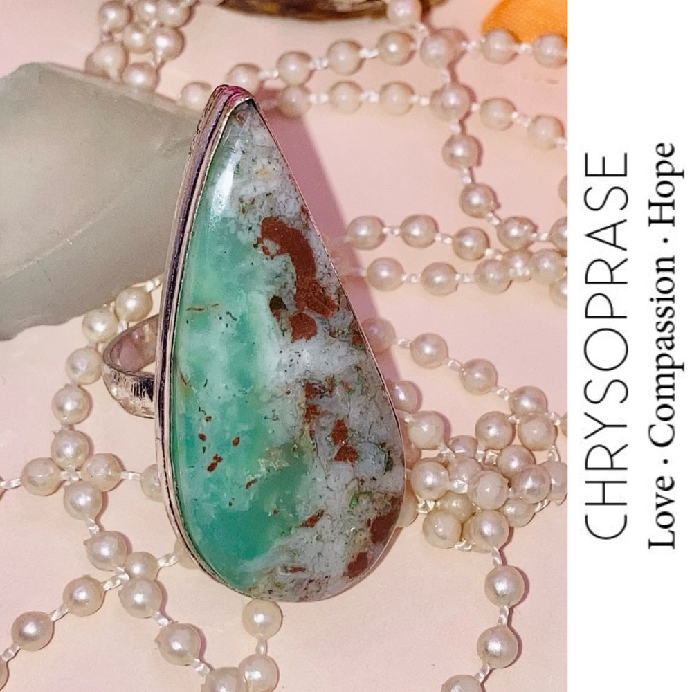 Chrysoprase Gemstone Chunky Handmade Ring
